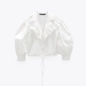 Zara White Long Sleeve Top